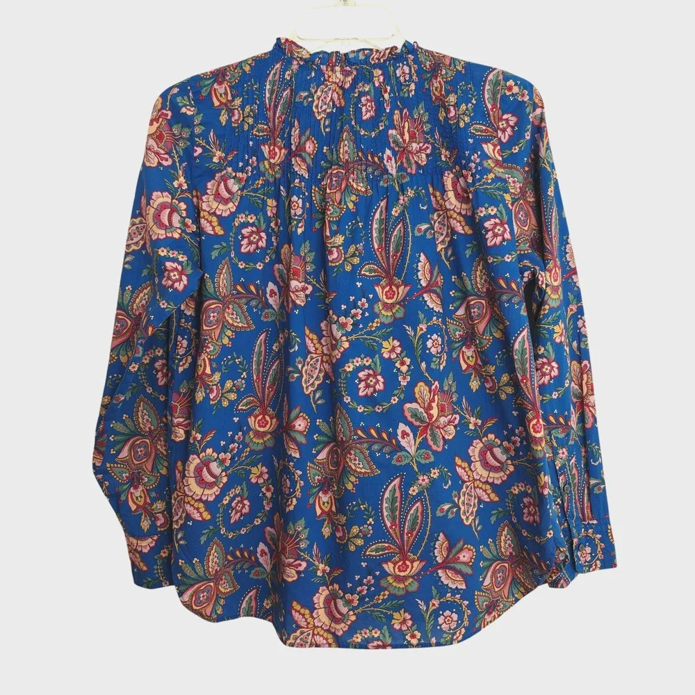J. Crew Liberty Art Fabric Popover Top Size 4 Flora Belle Ruffle Spring Boho